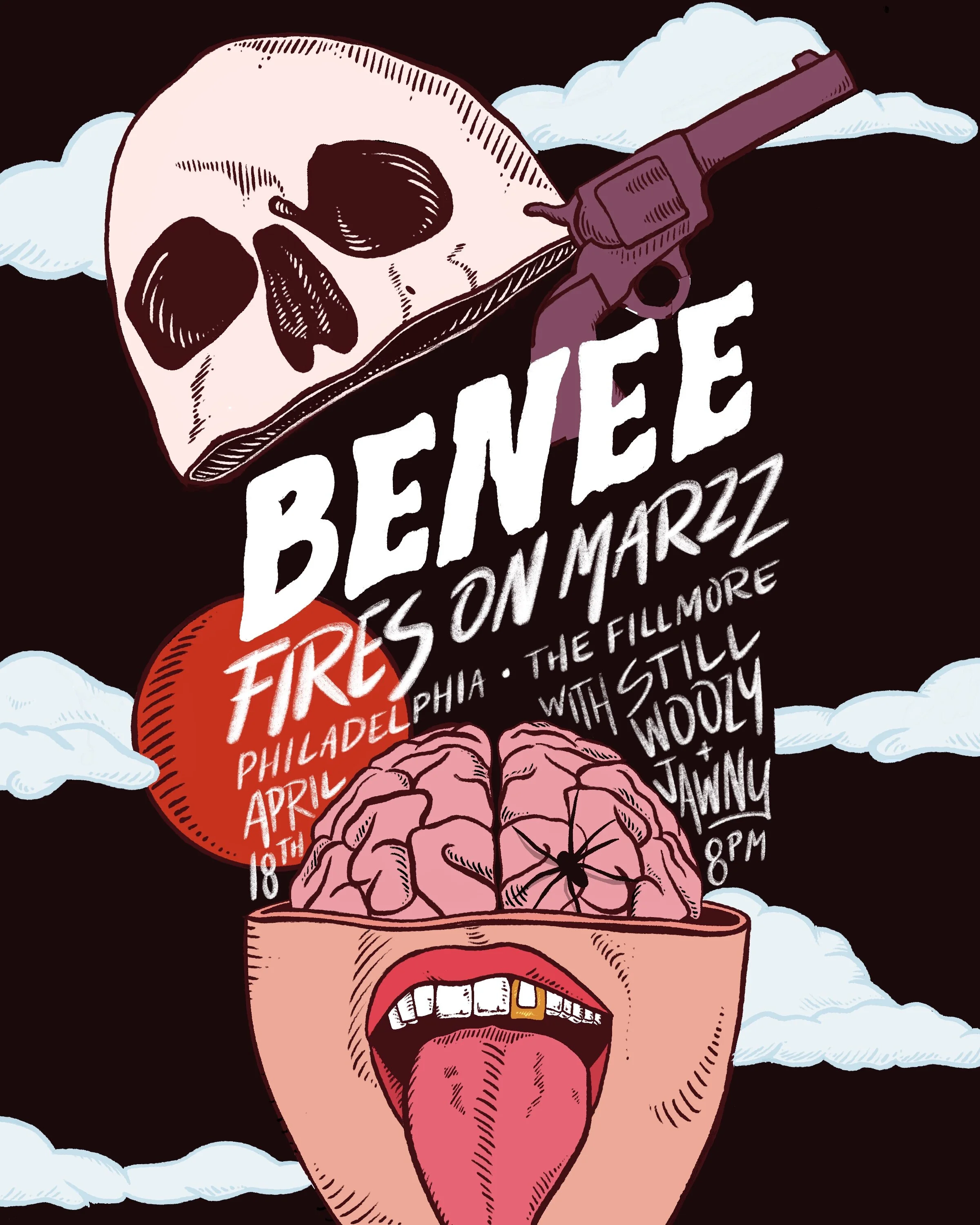 Benee Fire on Marzz Concert Poster — Sophia Mairowitz
